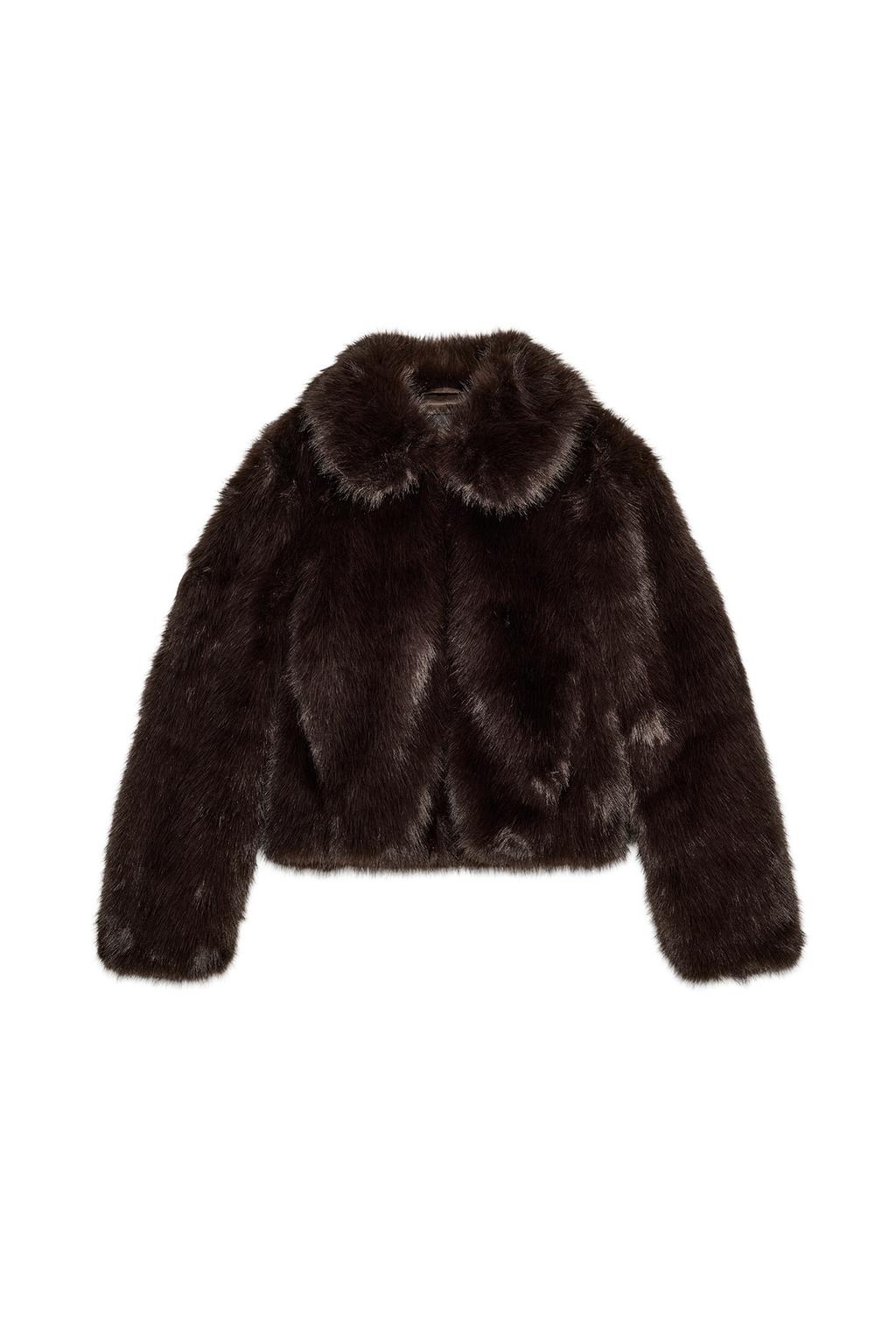 SHORT FAUX FUR COAT - image 3