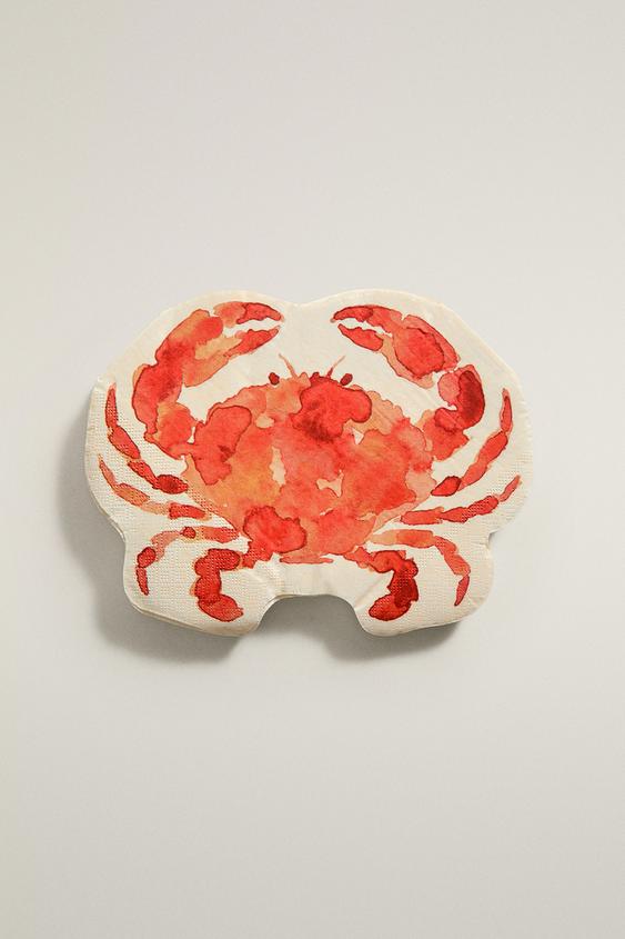 PACK OF CRAB PAPER NAPKINS (PACK OF 20) - Orange by Zara - Image 0