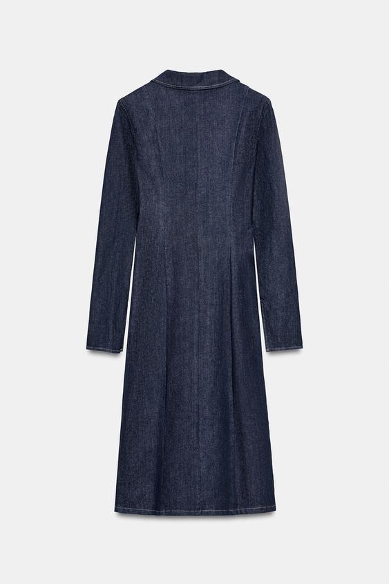 zara tilda denim dress Zara - Trf Denim Zipper Dress - Dark Indigo - S