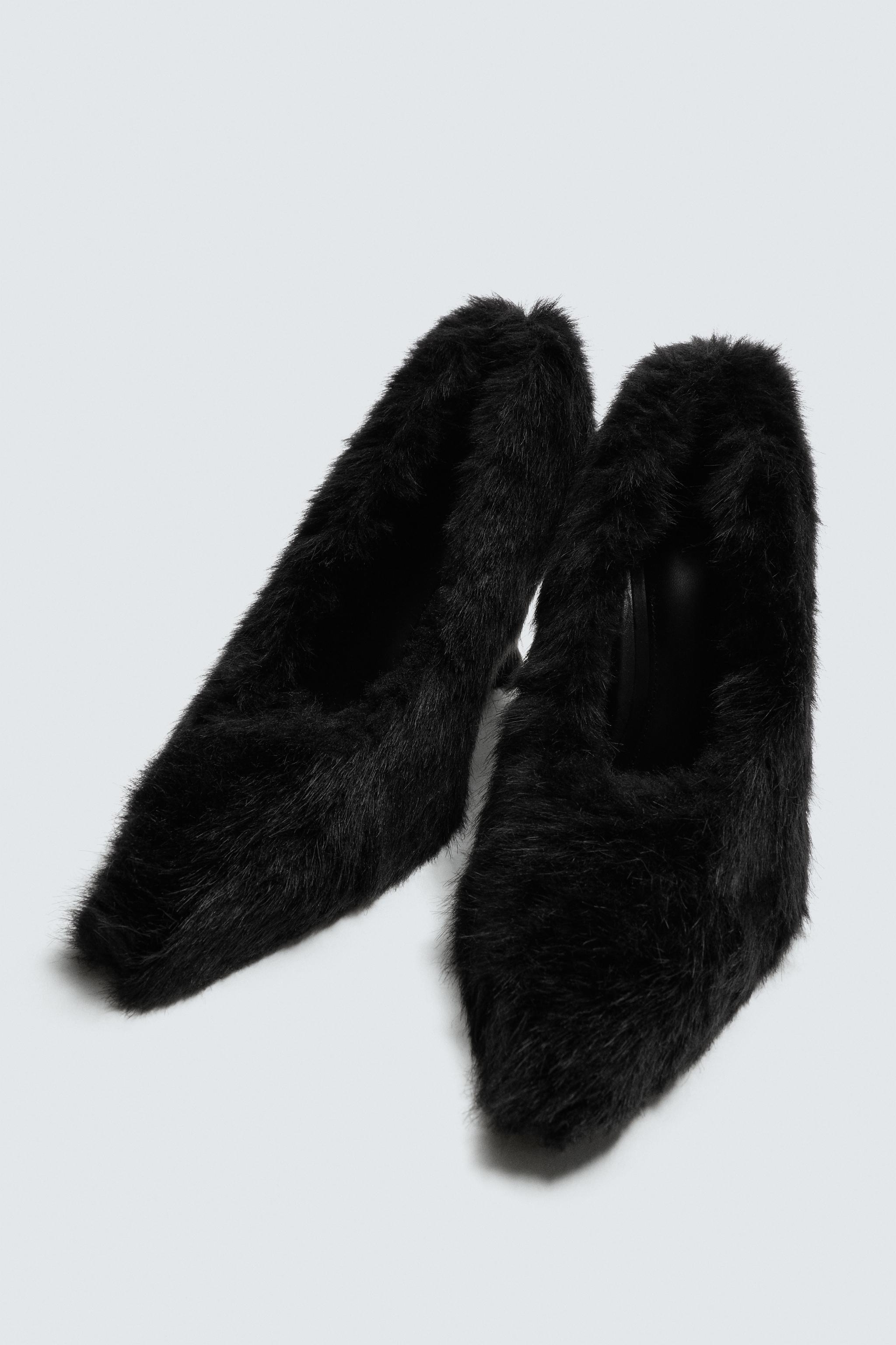 HarryLambertforZara×Disney フェイクファーシューズ FAUX FUR SHOES HARRY LAMBERT FOR ZARA x DISNEY - Cream White
