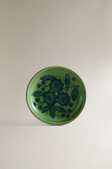 PIATTO PANE GRÈS FIORI - Blu / Verde di Zara - Immagine 0