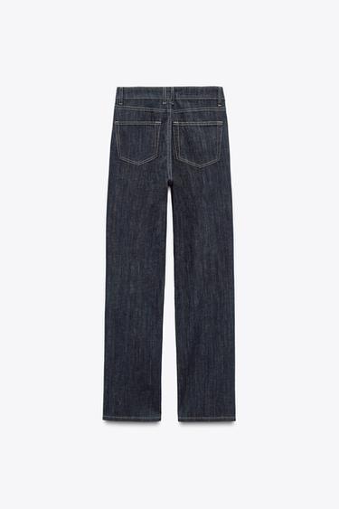 TRF STRAIGHT HIGH-WAIST JEANS - Dark indigo by Zara - Image 2