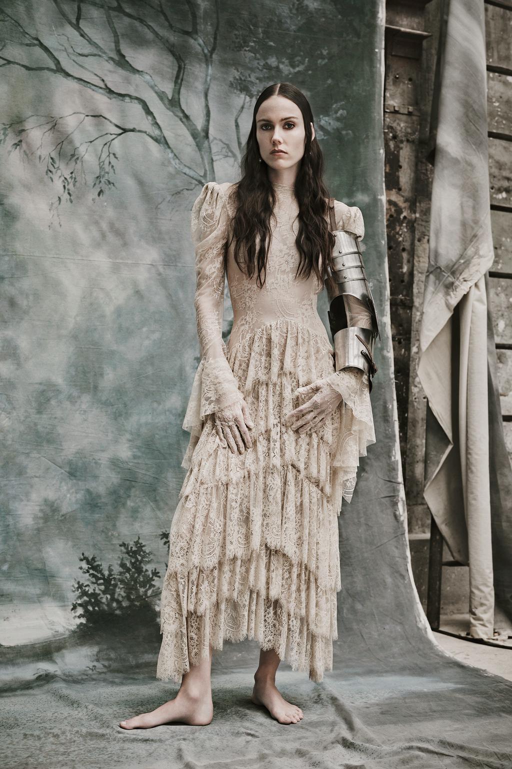 Zara | Zw Collection Limited Edition Lace Dress With Ruffles