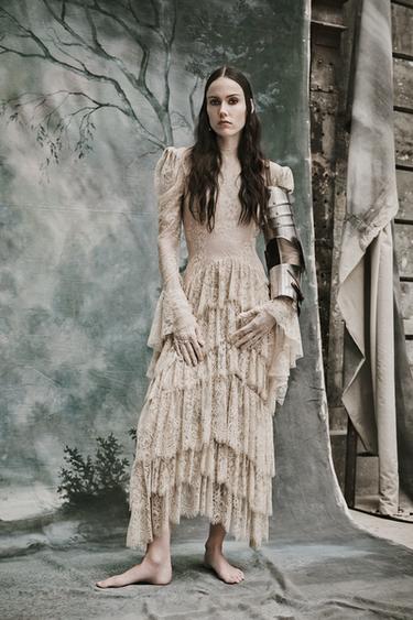 ZW COLLECTION LIMITED EDITION LACE DRESS WITH RUFFLES - White by Zara - Image 0