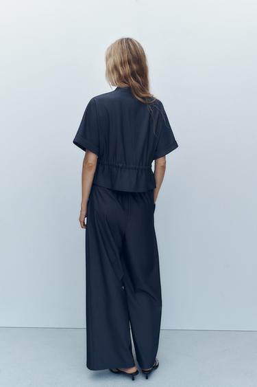 DRAWSTRING SAFARI SHIRT - Blue by Zara - Image 5