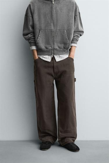 PANTALON CARPENTIER ÉCLABoussURES - Marron de Zara - Image 1