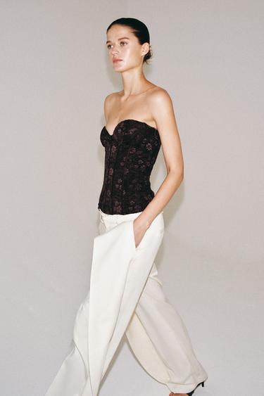 LACE CORSET - Brown by Zara