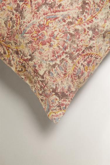 FLORAL CUSHION COVER - Pink by Zara - Image 1