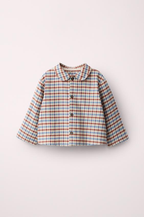 체크 셔츠 CREATED BY CARAMEL LONDON X zara - Zara의 베이지 - 이미지 0
