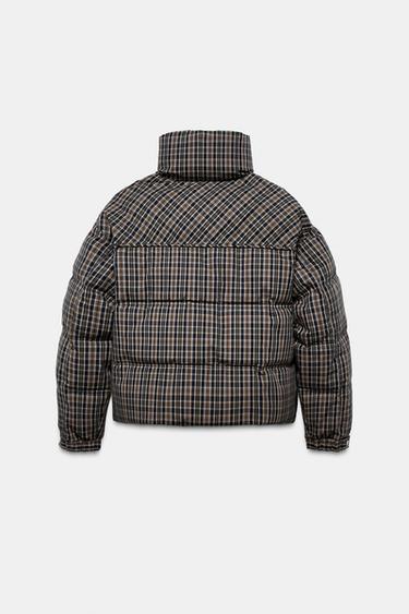 CHECK QUILTED ANORAK - Brown by Zara - Image 7