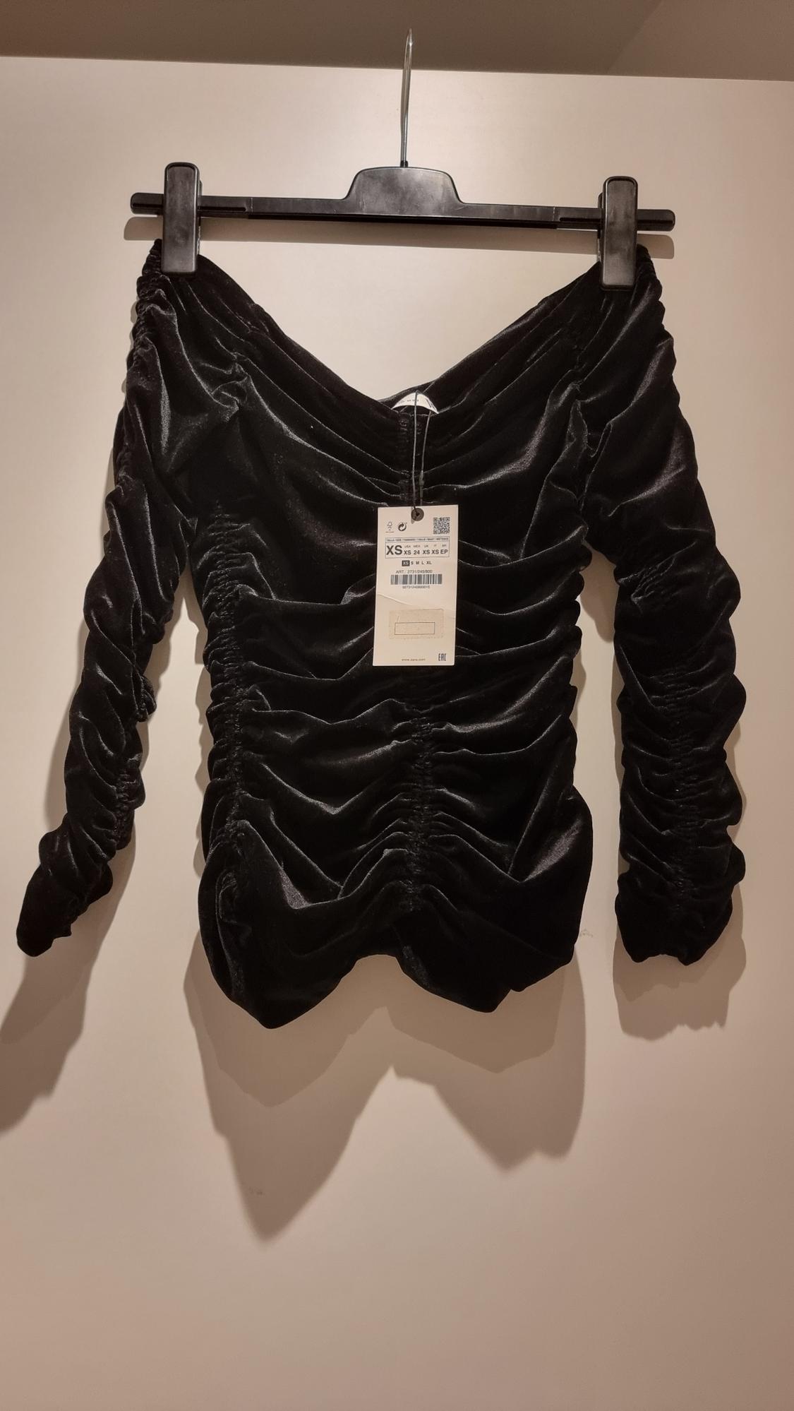 VELVET TOP WITH GATHERING - Image 2