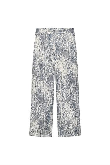 ANIMAL PRINT WIDE-LEG TROUSERS