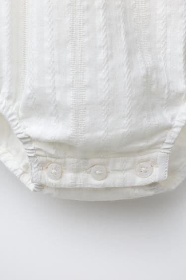 HONEYCOMB TEXTURED BODYSUIT - Ecru by Zara - Image 2