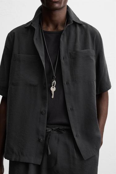 RELAXED FIT FLOWING SHIRT - Black by Zara