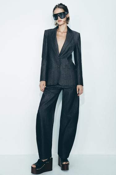 BLAZER COM BOTÕES FORRADOS - Índigo da Zara - Imagem 0