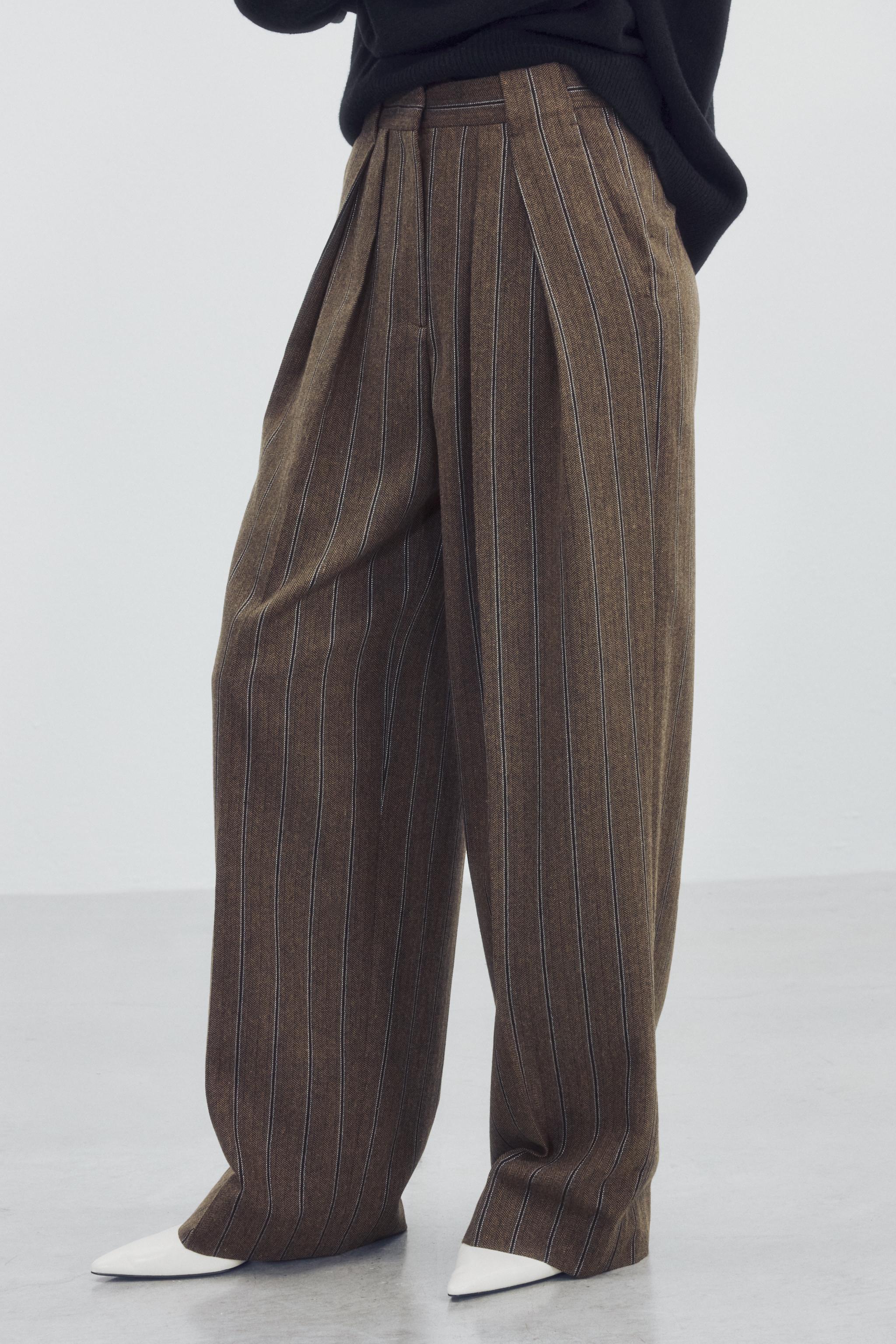 PANTALON À RAYURES ET CHEVRONS ZW COLLECTION
