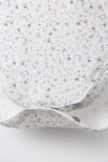 LOT DE CINQ BODYS MANCHES LONGUES IMPRIMÉ FLEURS - Gris / Marron clair de Zara