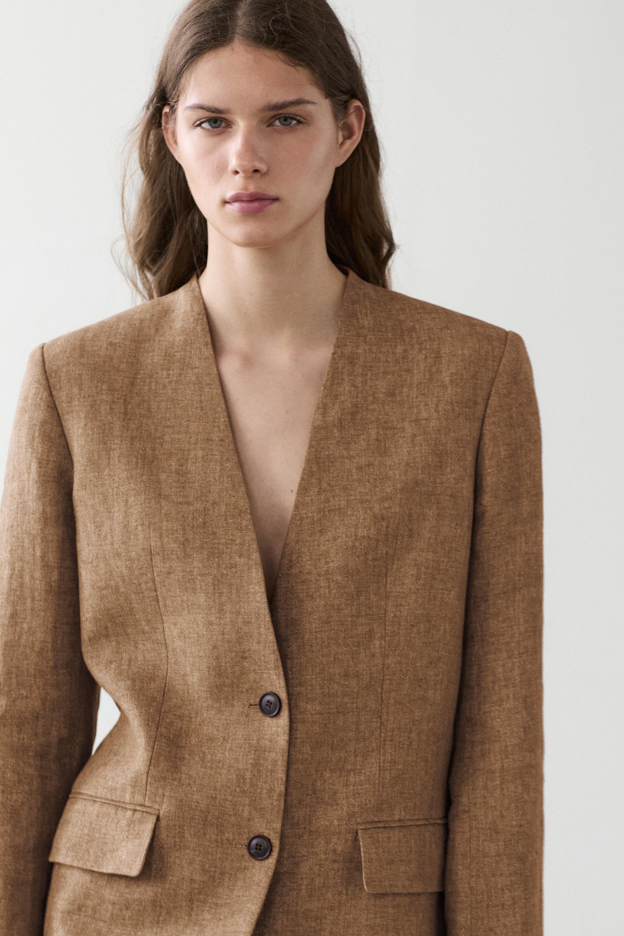100% linen melange suit blazer