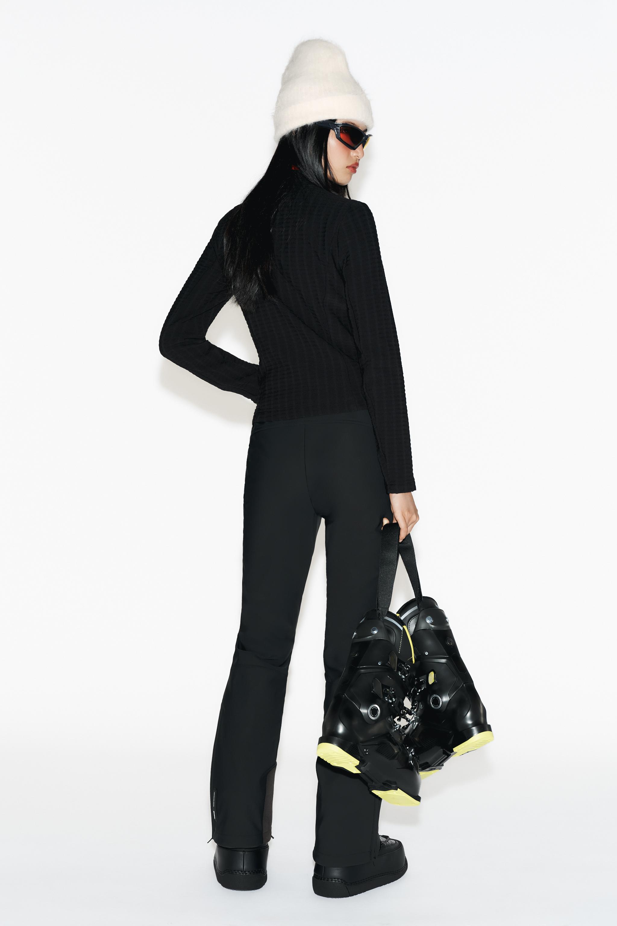 未使用 ZARA RECCO® スキー コレクション パンツ M ブラック FLARE 耐水 ウィンドブレーカー RECCO® テクノロジー スキーパンツ