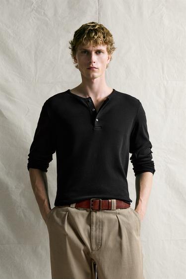 HENLEY T-SHIRT — Black 2