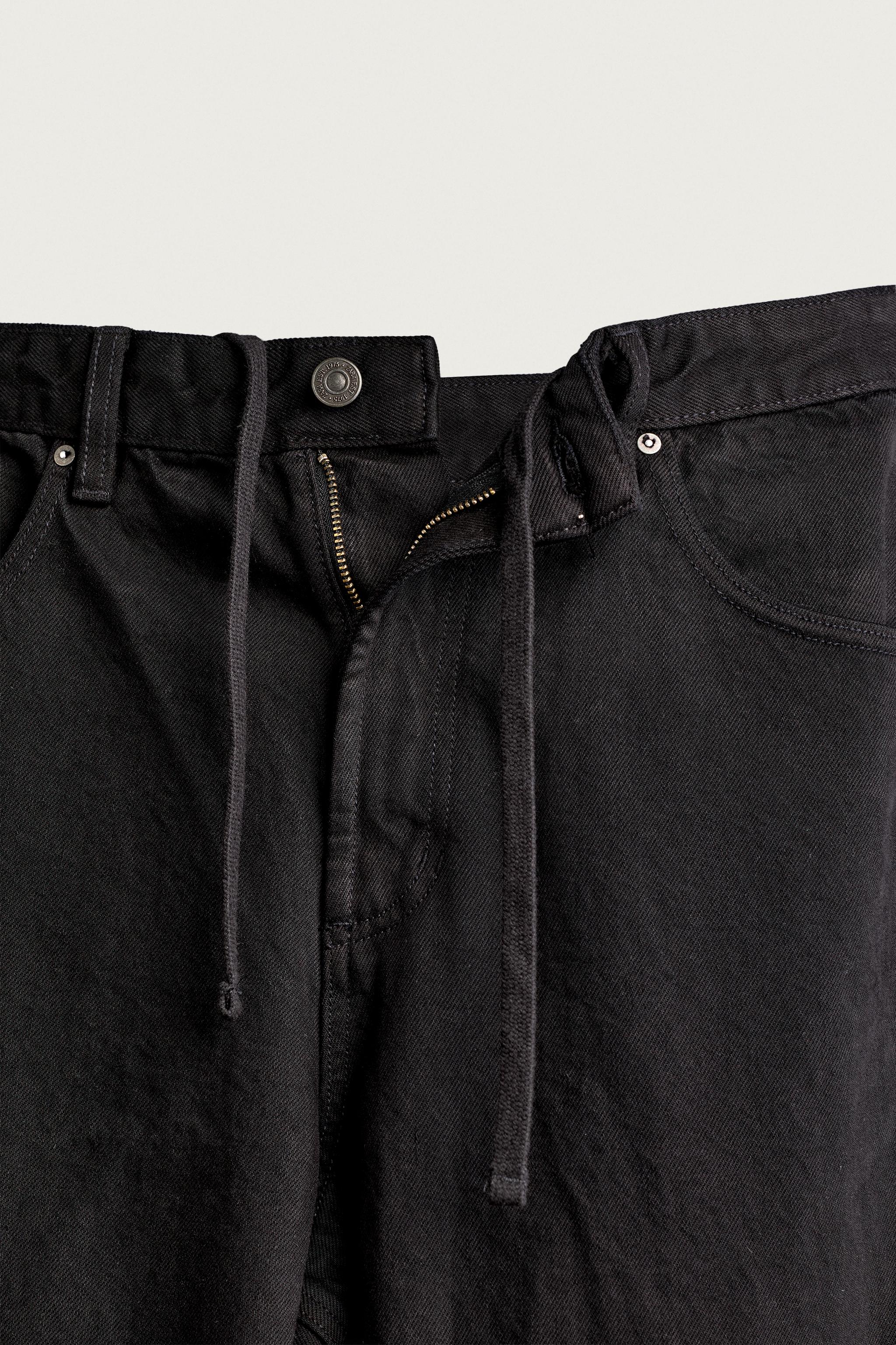 DRAWSTRING BARREL FIT PANTS