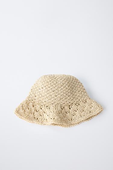 RAFFIA-EFFECT HAT - Light beige by Zara - Image 2