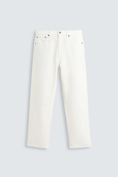 JEANS STRAIGHT ANKLE FIT - Blanco de Zara