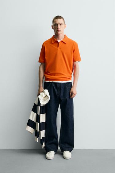 POLO REGULAR FIT STRUCTURÉ - Orange de Zara - Image 0