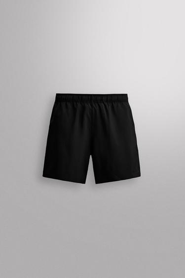 LIGHTWEIGHT PERFORATED SHORTS - Black by Zara