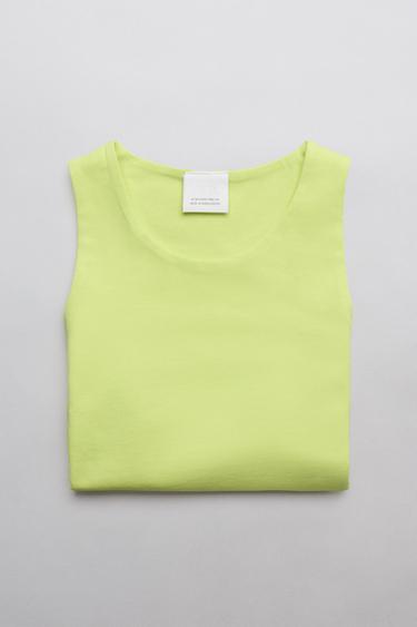 STRAPPY CROP TOP - Lime by Zara