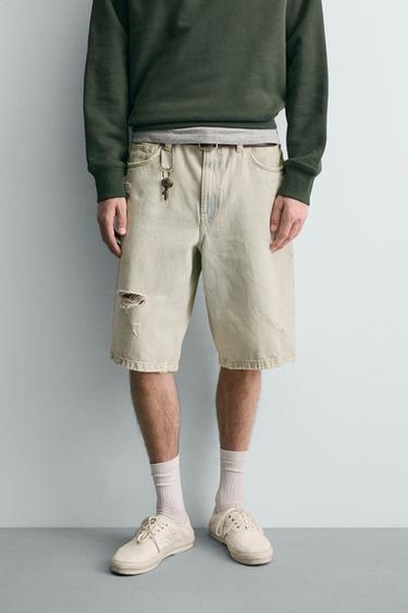 برمودا DENIM BAGGY FIT - أزرق فاتح by Zara