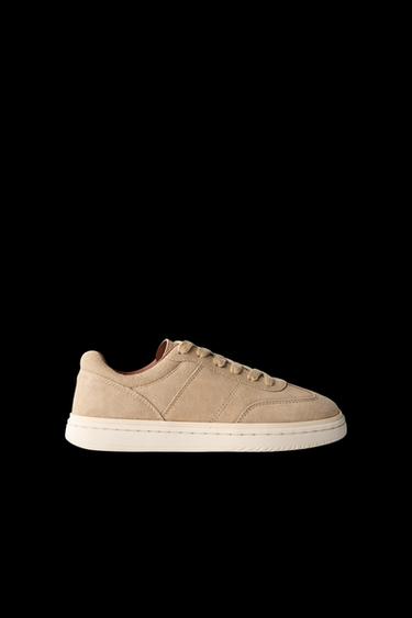 ELEGANTER LEDER-SNEAKER - Sandfarbe von Zara