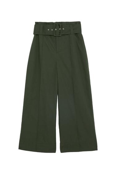 POPLIN TROUSERS WITH BELT