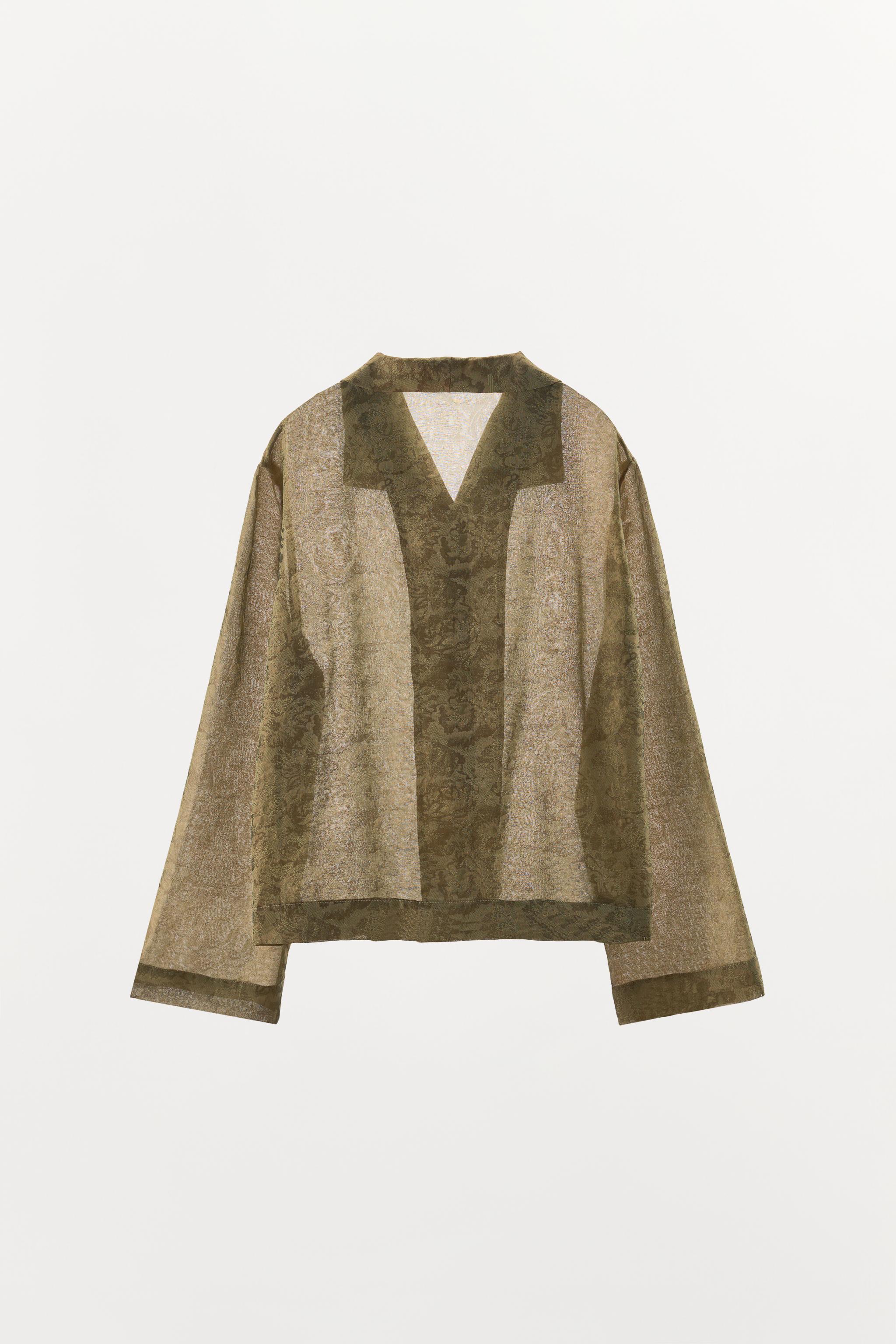 Женские рубашки Zara CUPRO BLEND JACQUARD SHIRT — фото 7