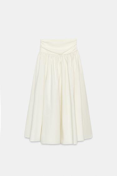 CONTRAST VOLUME SKIRT - Ecru by Zara - Image 6