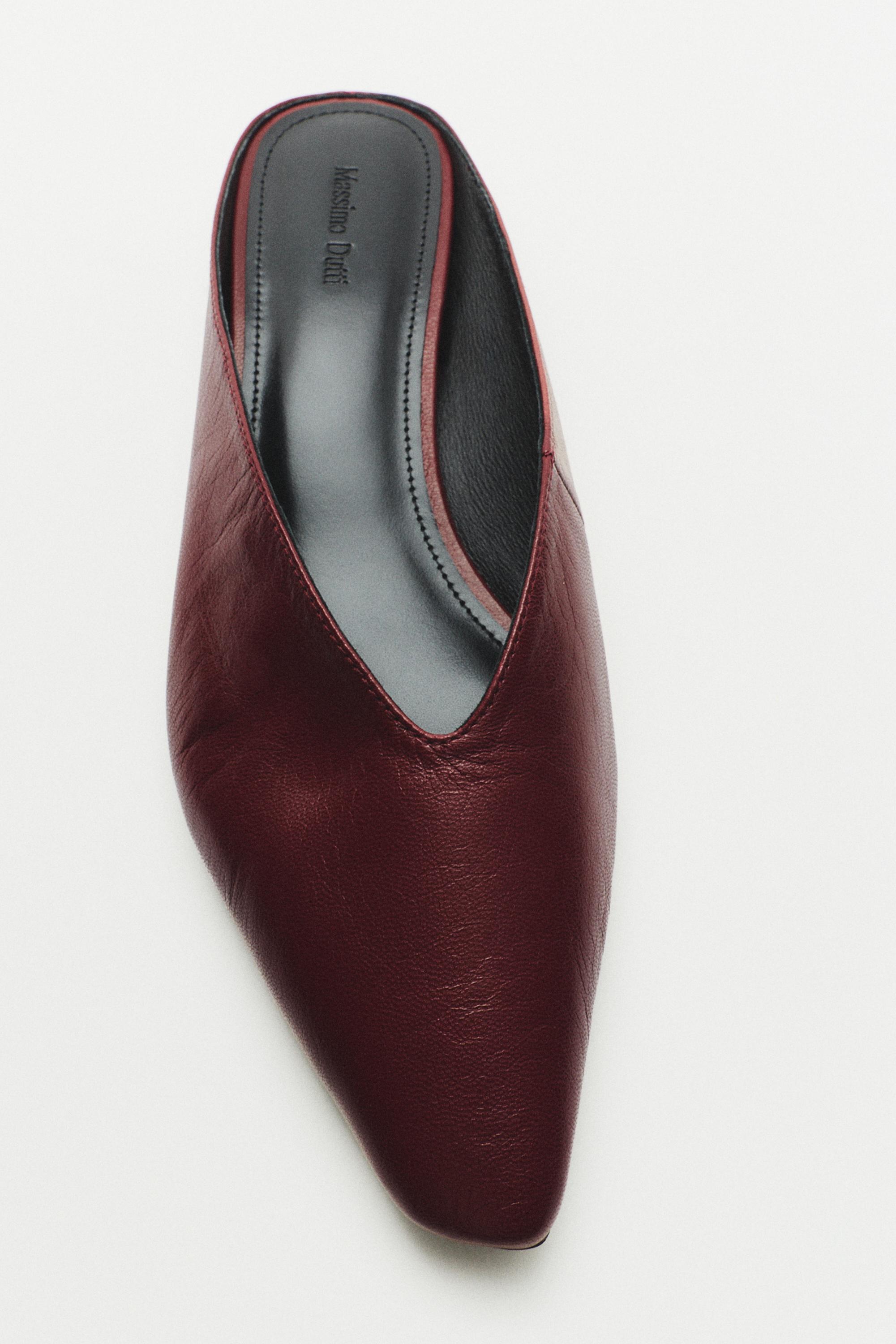 Soft leather mules — Burgundy Red