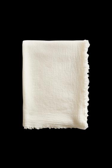 WOOL THROW - Oyster-white by Zara