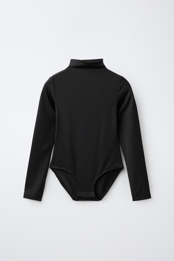 LONG SLEEVE POLYAMIDE BODYSUIT - Black by Zara - Image 0