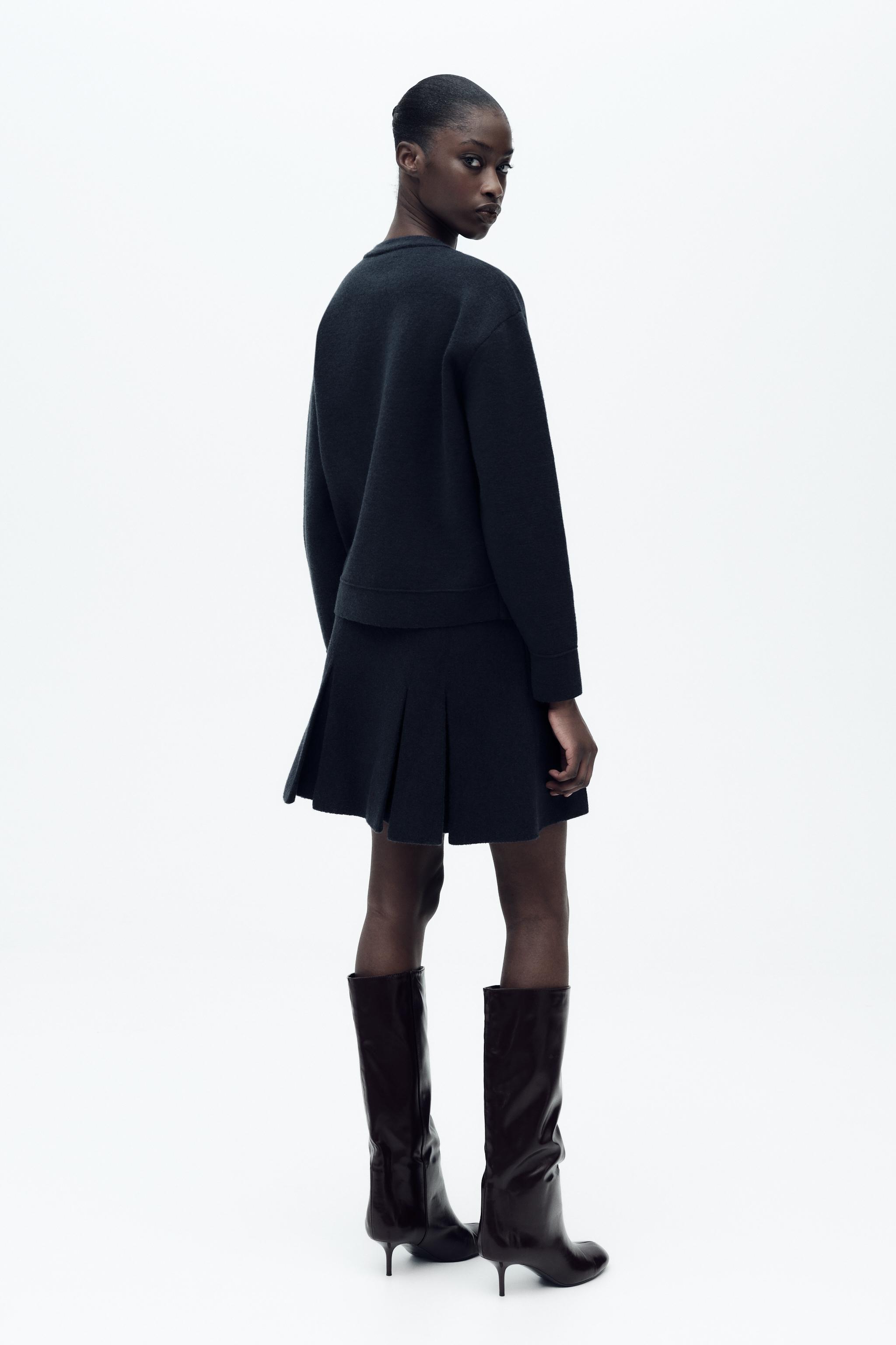 ゴールドボタン ニット カーディガン - ネイビーブルー | ZARA