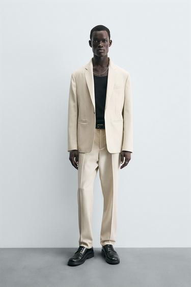 CALÇA DE TRAJE COM LÃ - Cru da Zara - Imagem 0