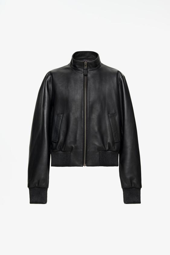 LIMITED EDITION LEATHER CROPPED FIT JACKET - Black by Zara - Image 0