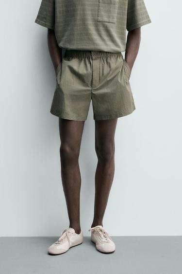 SHORT TECHNICAL BERMUDA SHORTS - Grey green by Zara