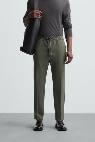 PANTALÓN CINTURA JOGGER CONFORT - Khaki oscuro de Zara