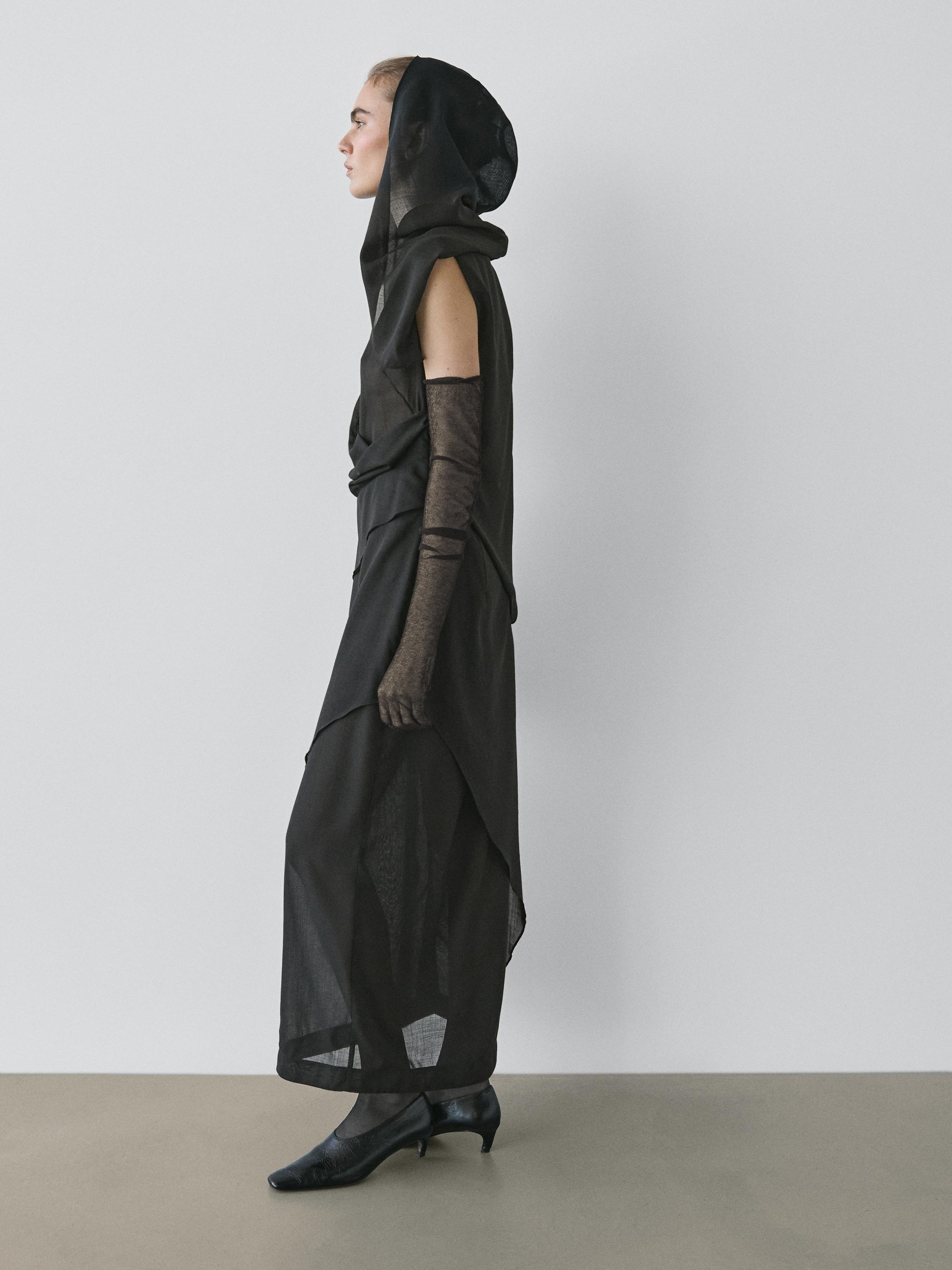 Midi dress with hood detail - STUDIO