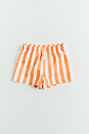 Zara STRIPED SWIM SHORTS (AGES 2-14) - Orange