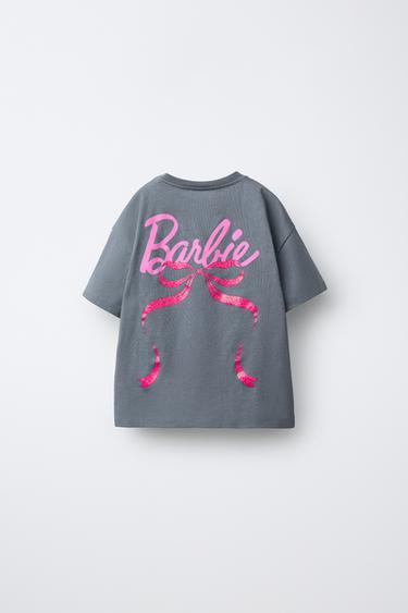 BARBIE™ MATTEL BOW T-SHIRT - Anthracite grey by Zara - Image 1