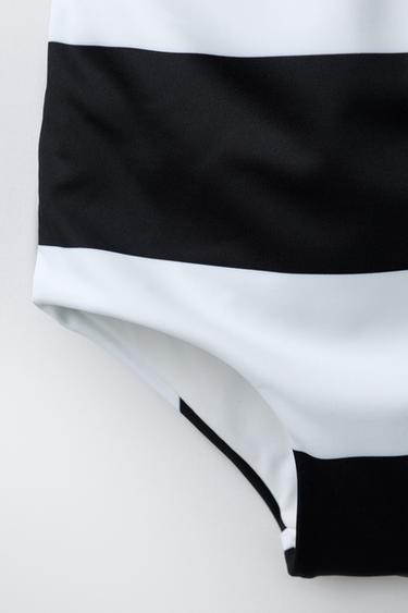 2-6 ANS/ MAILLOT DE BAIN À RAYURES - Blanc / Noir de Zara - Image 3