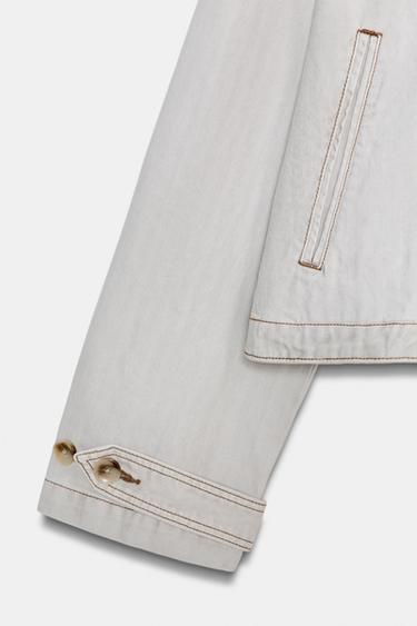 VESTE CHEVRON EFFET DÉLAVÉ - Bleu / Gris de Zara - Image 7