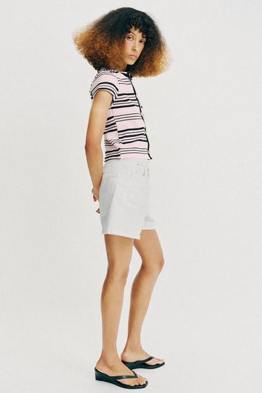 STRIPED TOP WITH METAL BUTTONS - Pink by Zara - Image 3