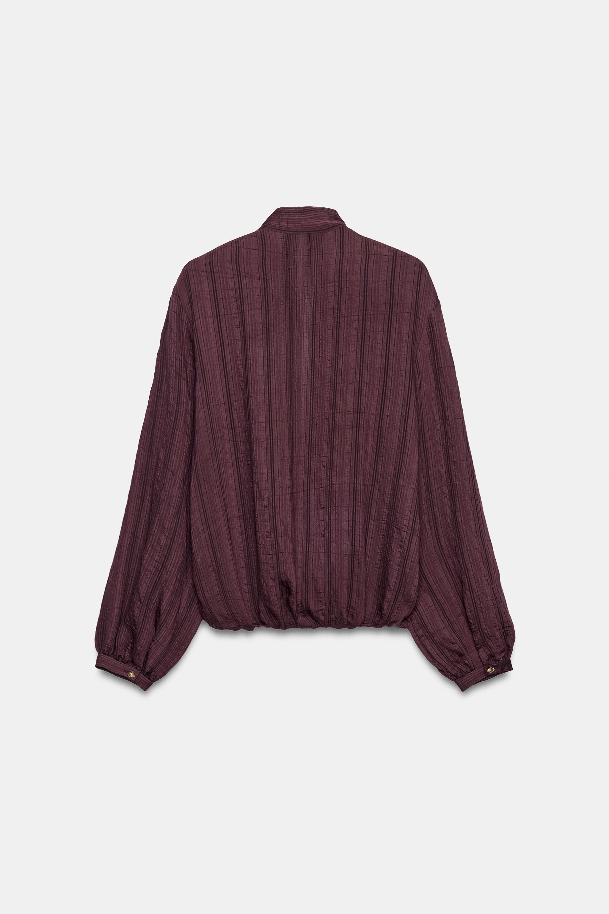 STRIPED WRAP BLOUSE